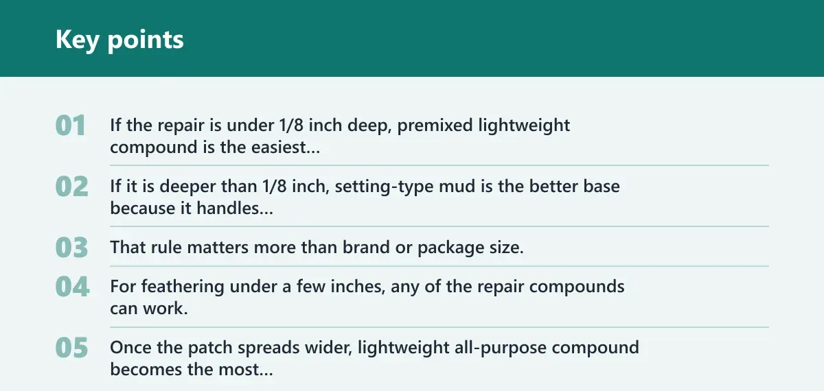 Key points: Which compound should you choose?