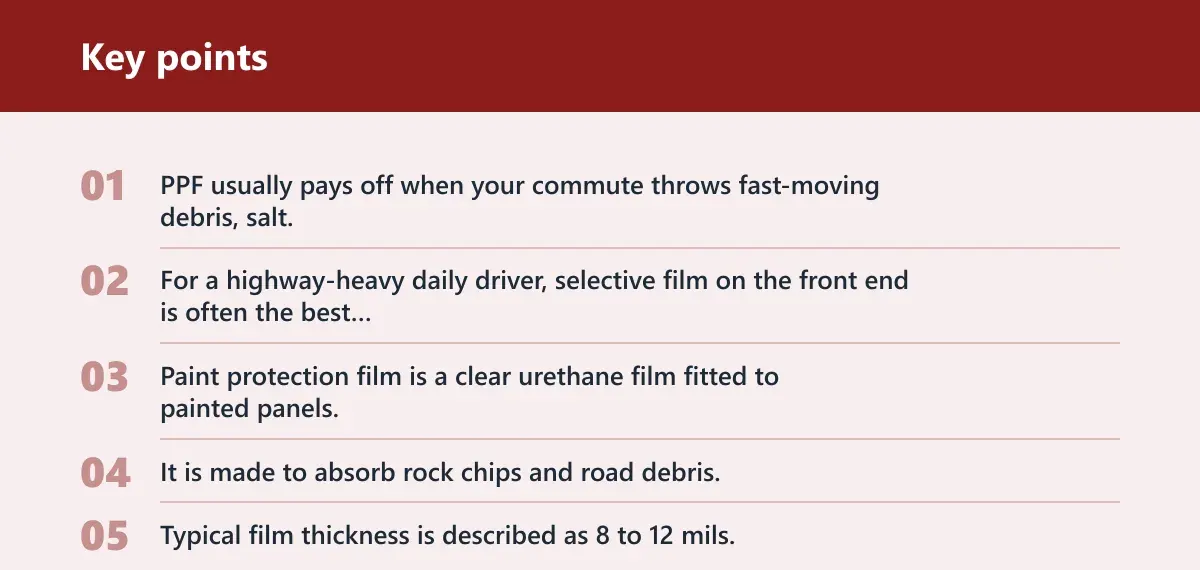 Key points: Verdict: when daily-driver PPF pays off