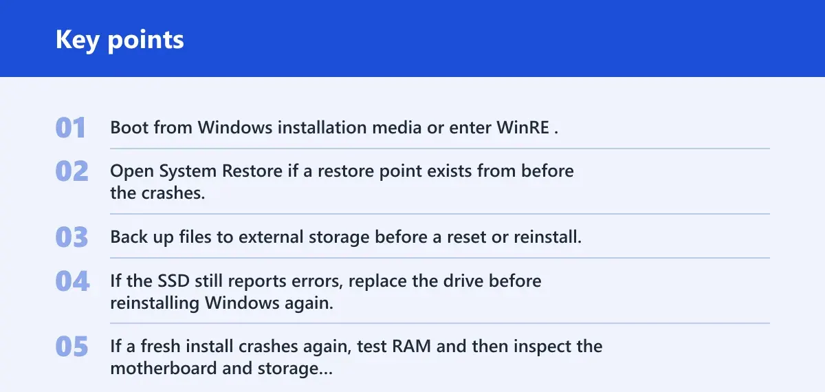 Key points: Still not working?